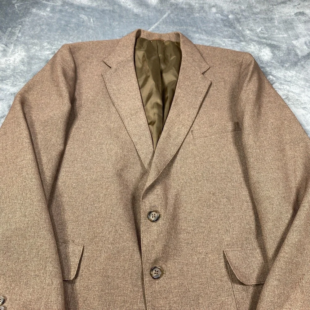 Vintage Levis Action Blazer Jacket Men 46L Brown 80s Classic Ivy Sport Coat Suit